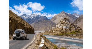 Scenic Spiti Valley road trip through Himalayan mountain roads during the best travel season for a safe adventure.