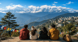 Friends enjoying the scenic mountain routes during a self-drive adventure in Sikkim